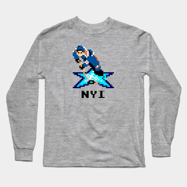 16-Bit Ice Hockey - New York Long Sleeve T-Shirt by The Pixel League